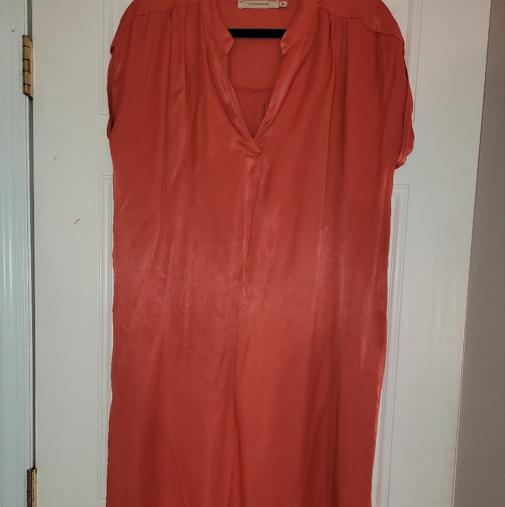 La Fee Maraboutee Burnt Orange Viscose V neck short Sleeve, size Eu 38